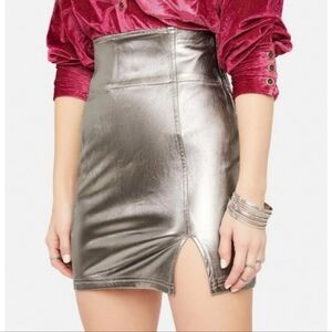 NWOT 🥈 FREE PEOPLE Holding Onto A Dream Coated Mini Skirt